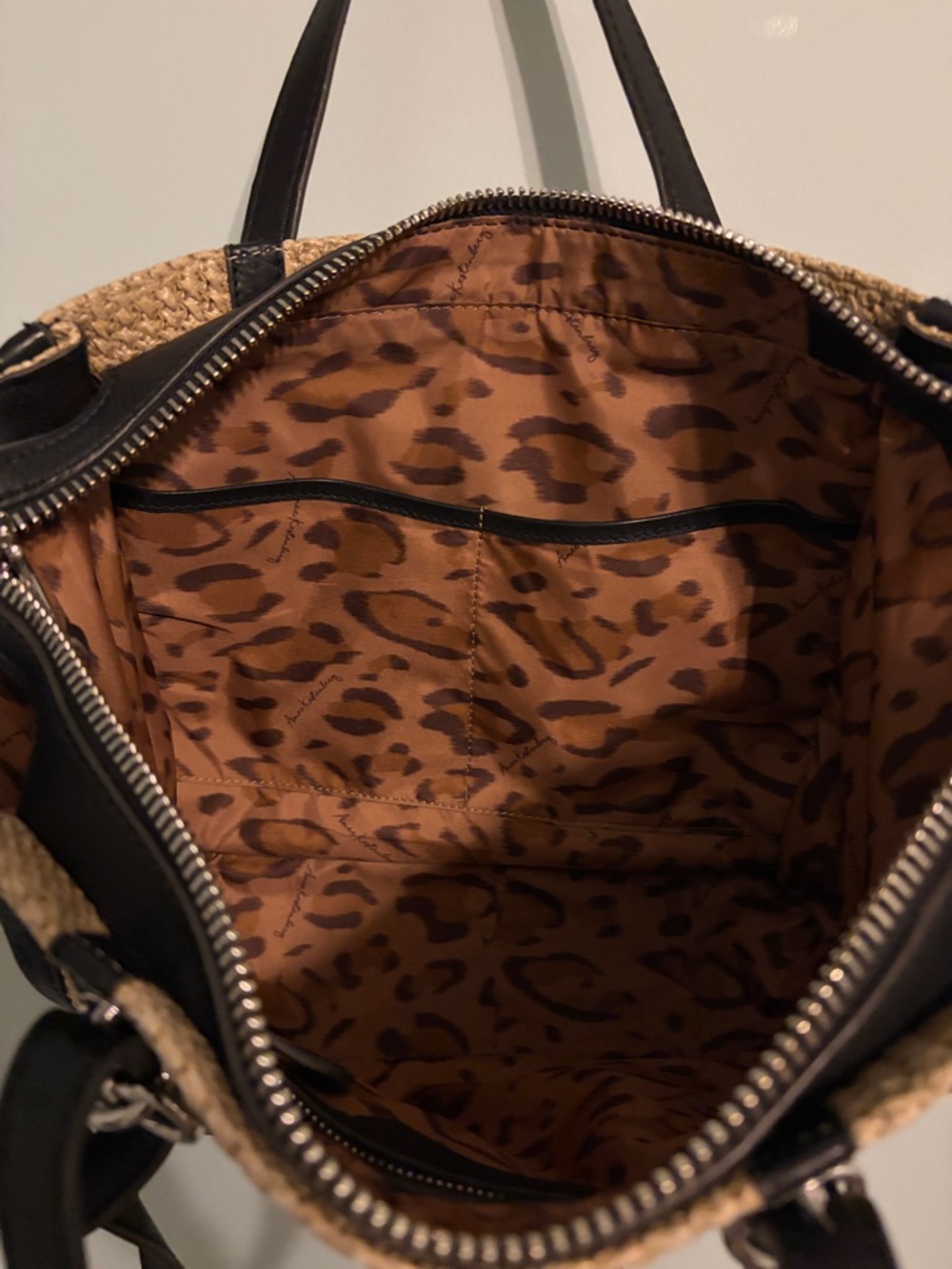 Aimee Kestenberg raffia and black leather medium tote - Picture 4 of 5